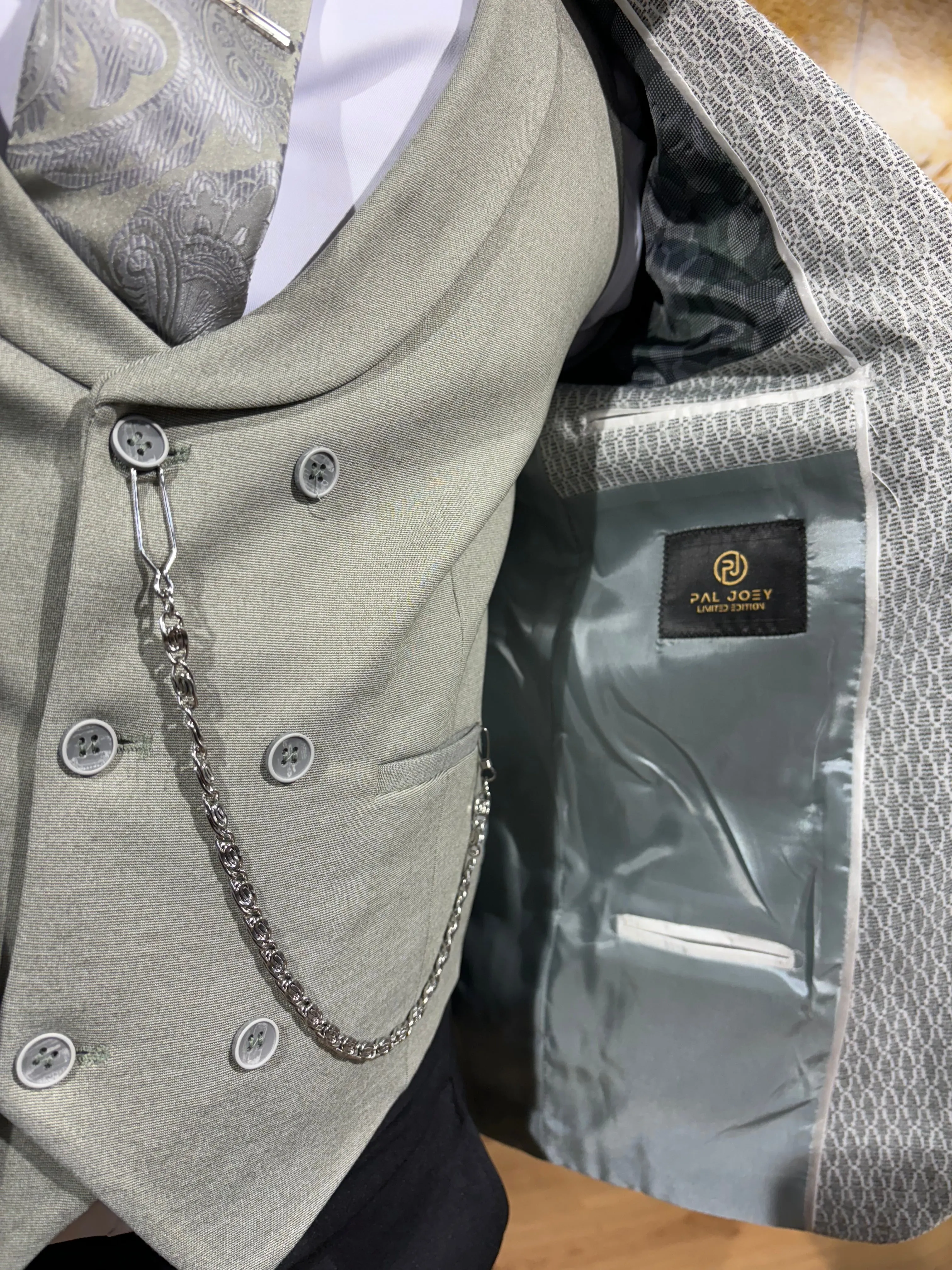Helsinki - Grey/Sage 3 Piece Suit