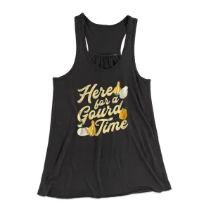 Here For A Gourd Time Funny Thanksgiving Women's Flowey Racerback Tank Top