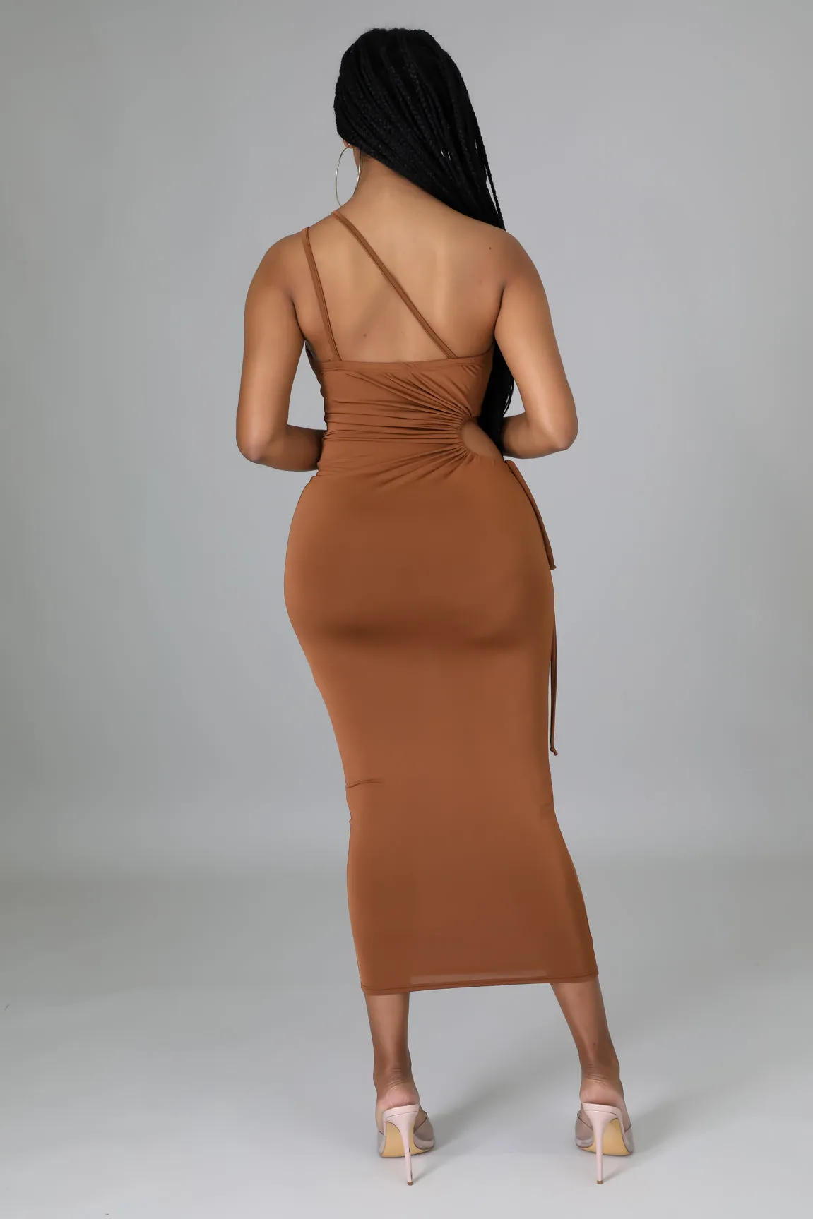Hot Girl Dress - Cognac