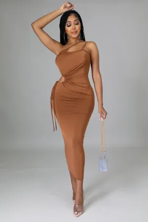 Hot Girl Dress - Cognac