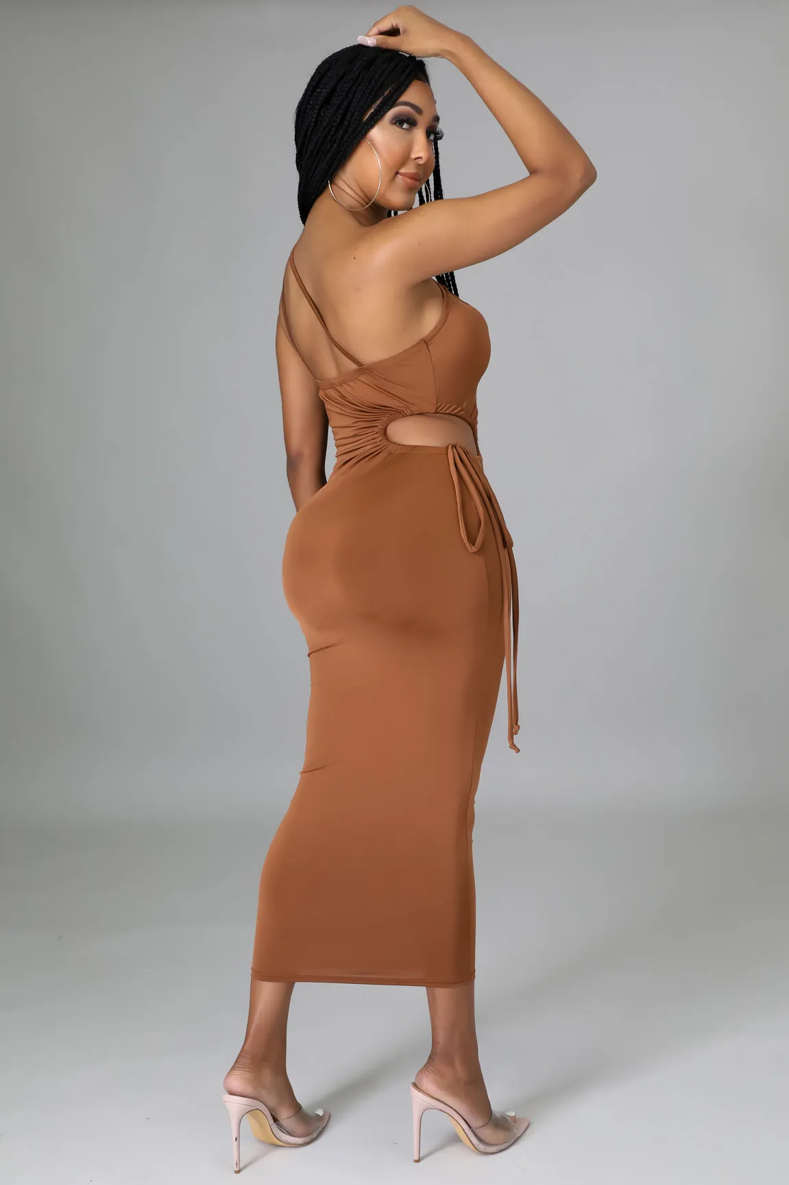 Hot Girl Dress - Cognac