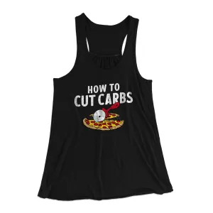 How To Cut Carbs (Pizza) Women's Flowey Racerback Tank Top