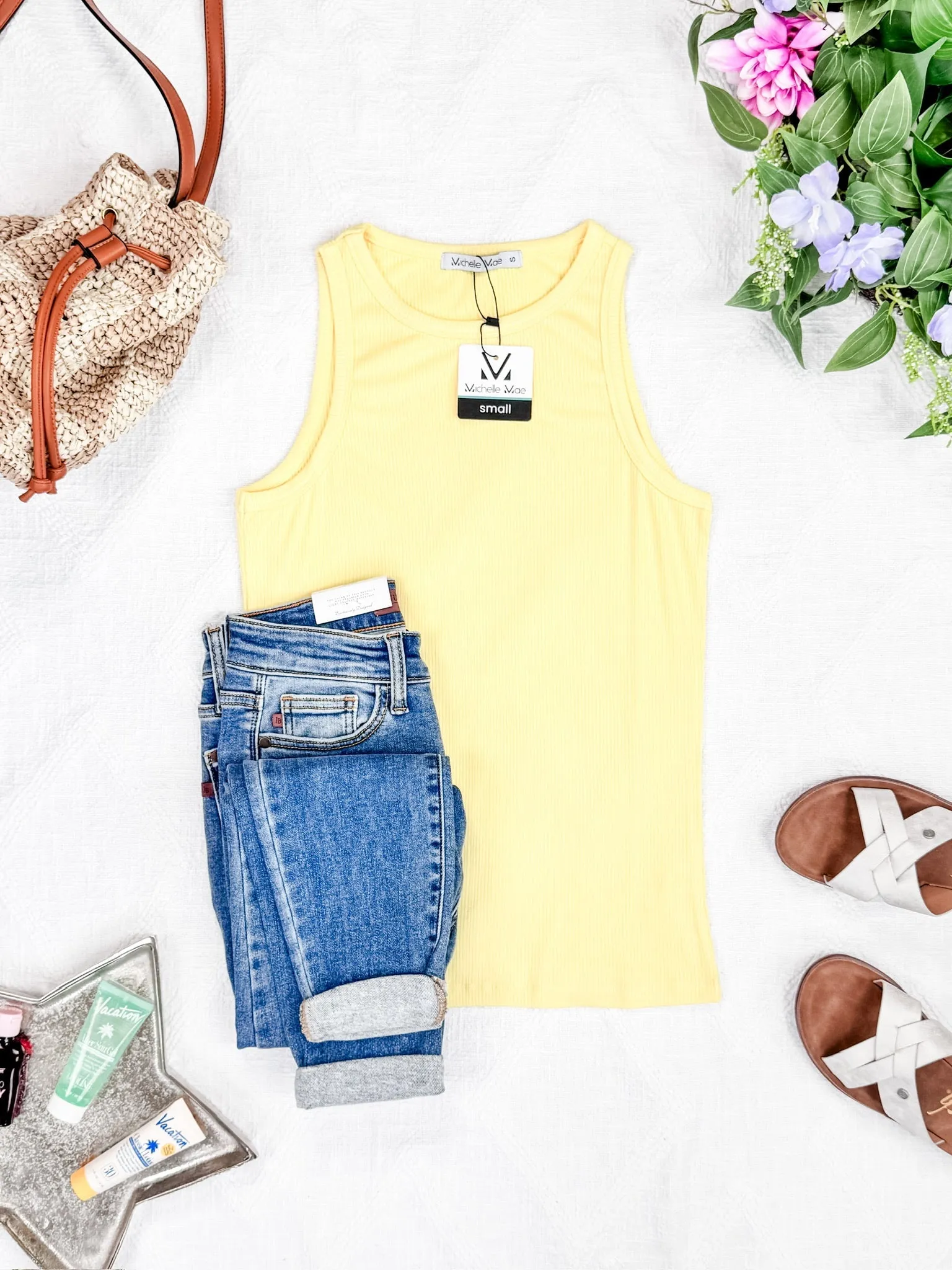 IN STOCK Tara Ribbed Tank - Yellow