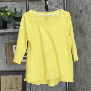 Isaac Mizrahi Live! Womens Plus Size 3/4 Sleeve Knit Shirt Top Yellow 1X