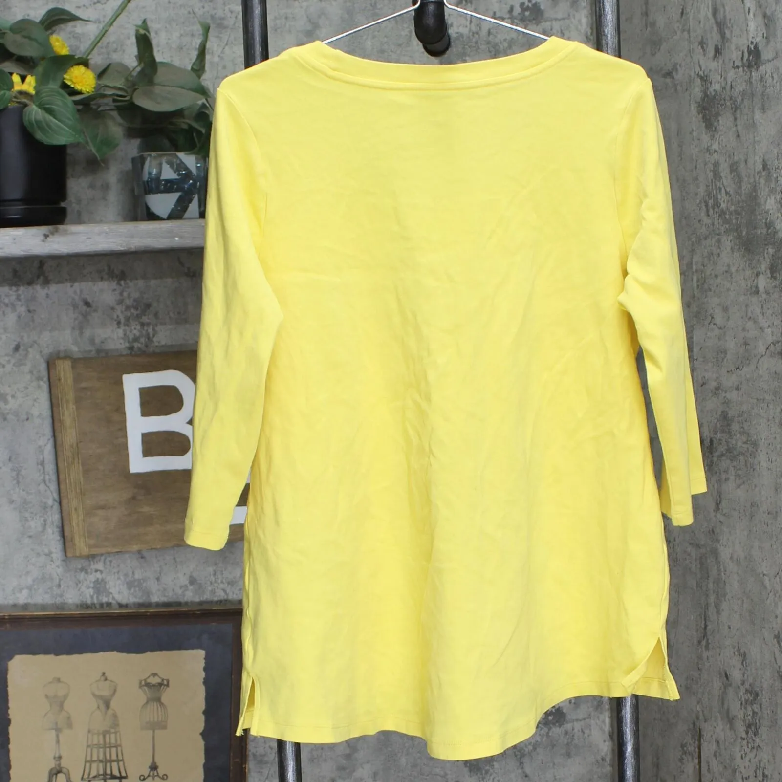 Isaac Mizrahi Live! Womens Plus Size 3/4 Sleeve Knit Shirt Top Yellow 1X