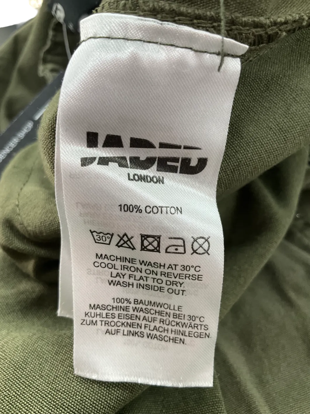 Jaded London Green Parachute Cargo Pants UK S