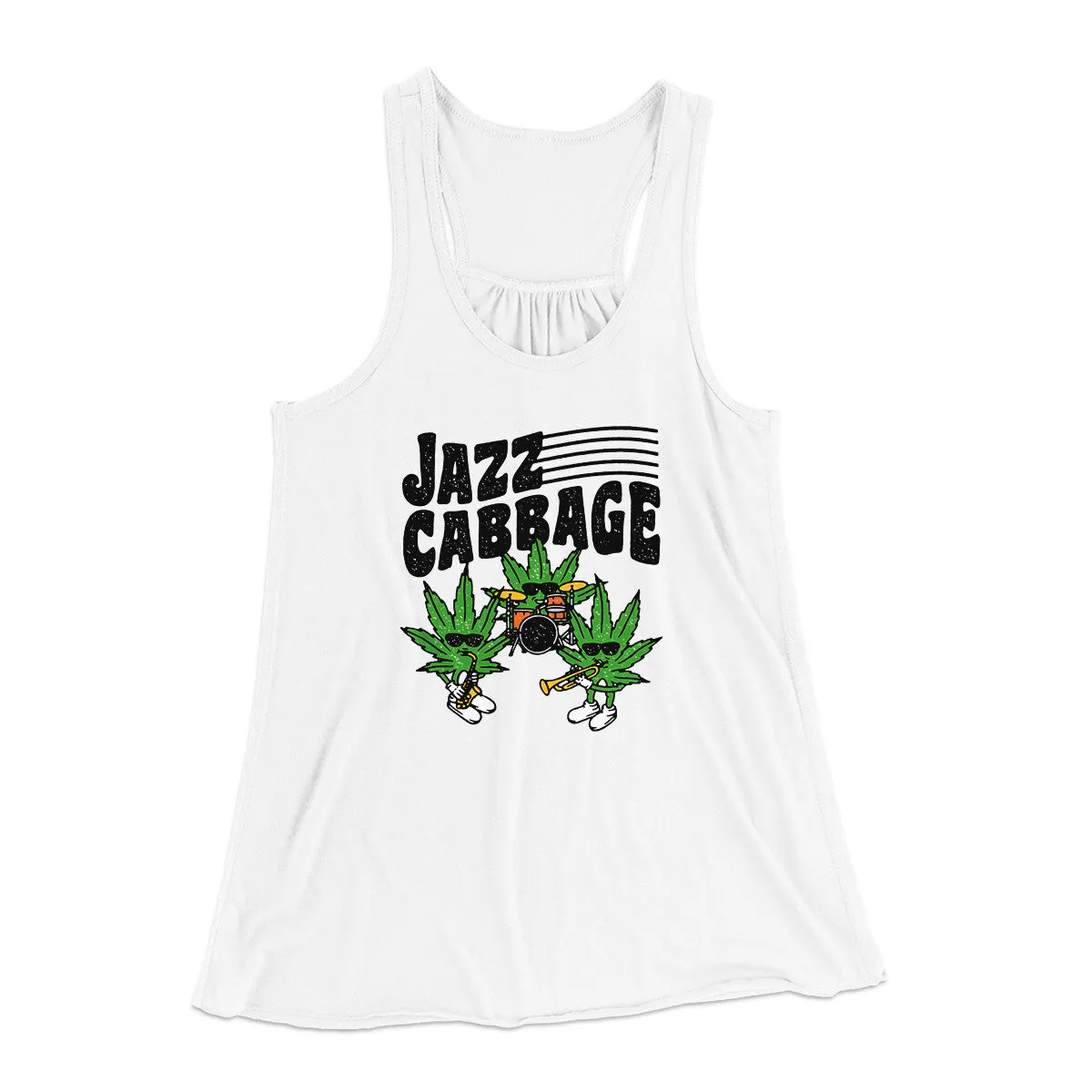 Jazz Cabbage Funny Women's Flowey Racerback Tank Top