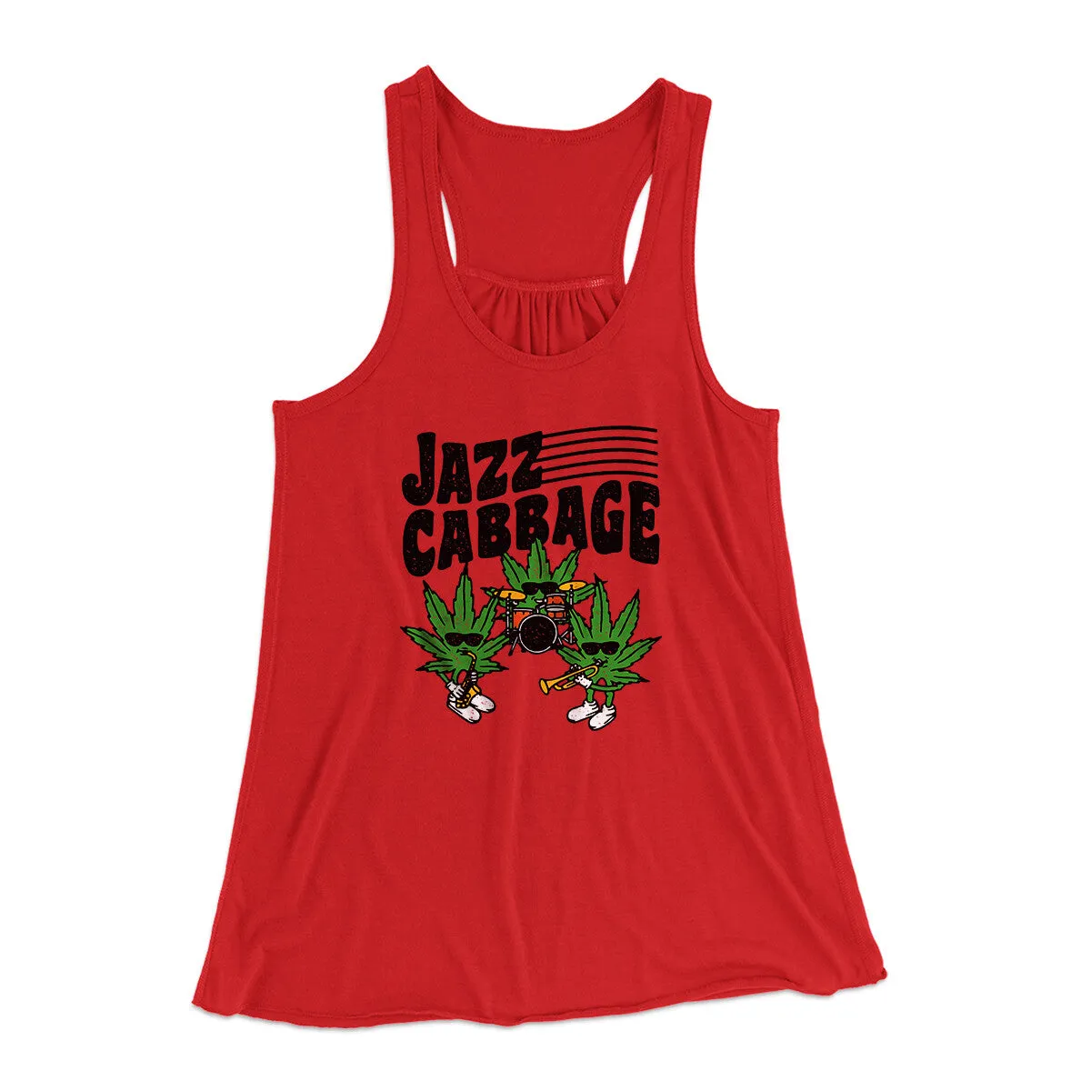 Jazz Cabbage Funny Women's Flowey Racerback Tank Top