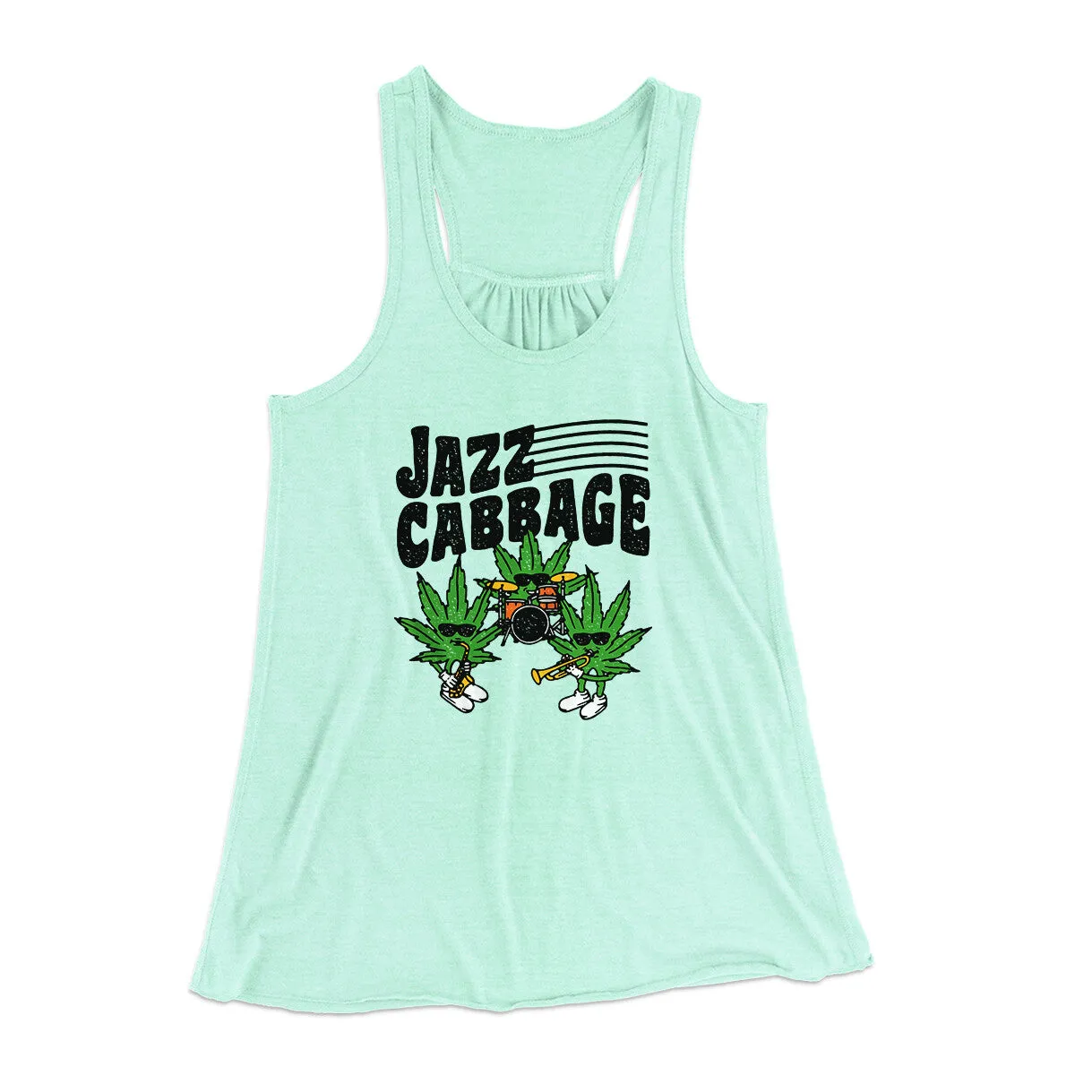 Jazz Cabbage Funny Women's Flowey Racerback Tank Top