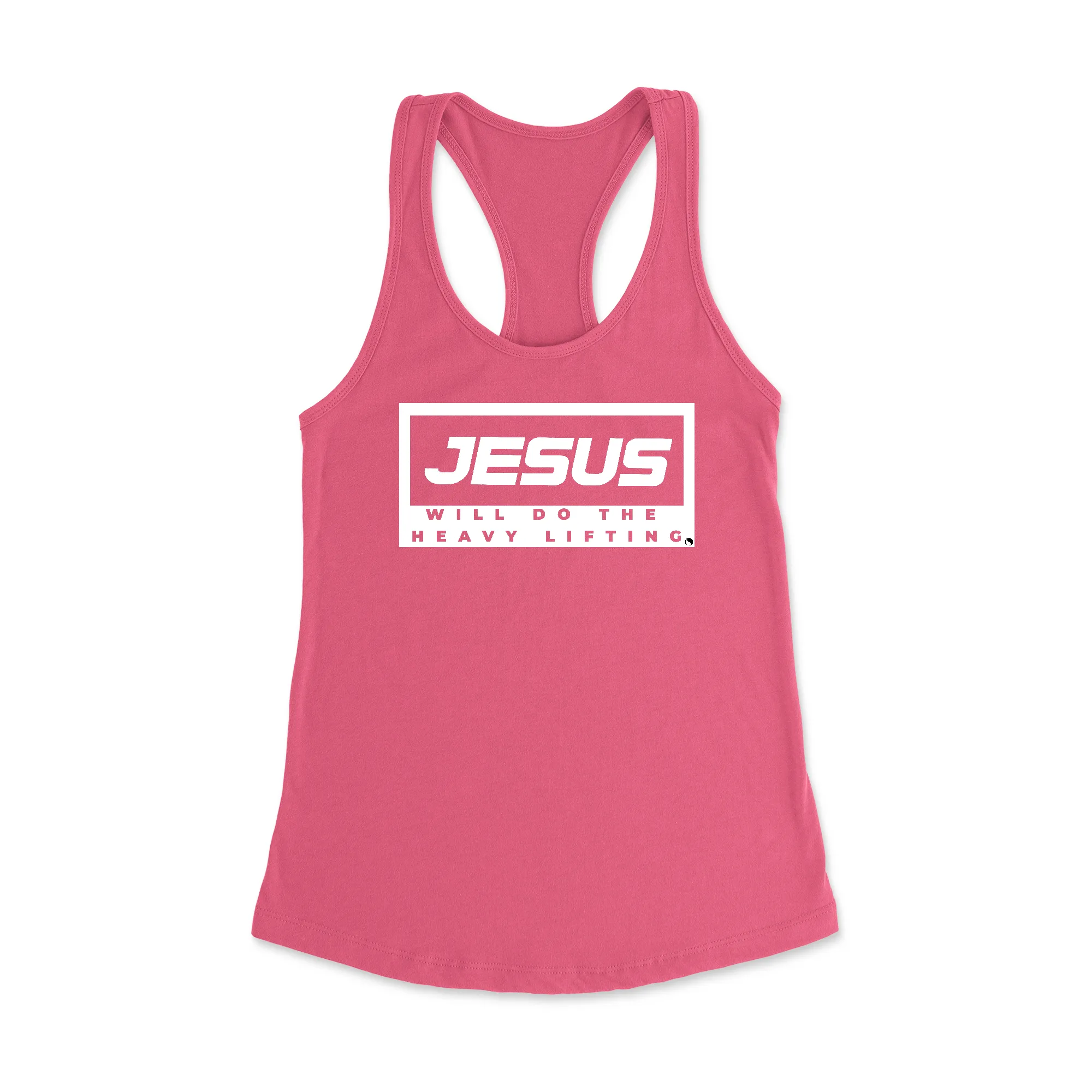 Jesus will do the heavy lifting Racerback Tank Top