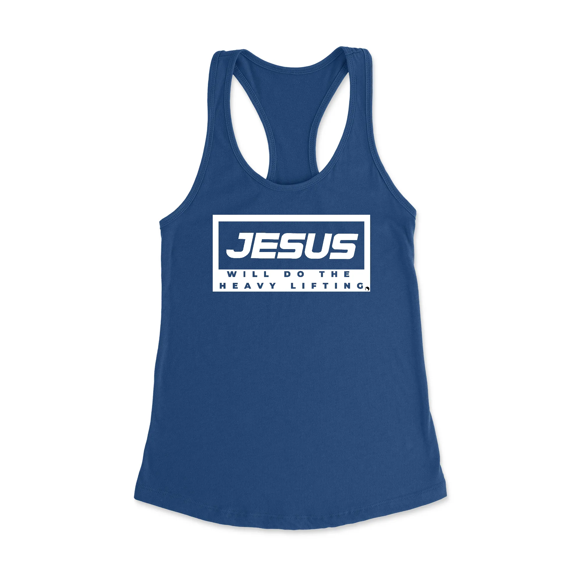 Jesus will do the heavy lifting Racerback Tank Top