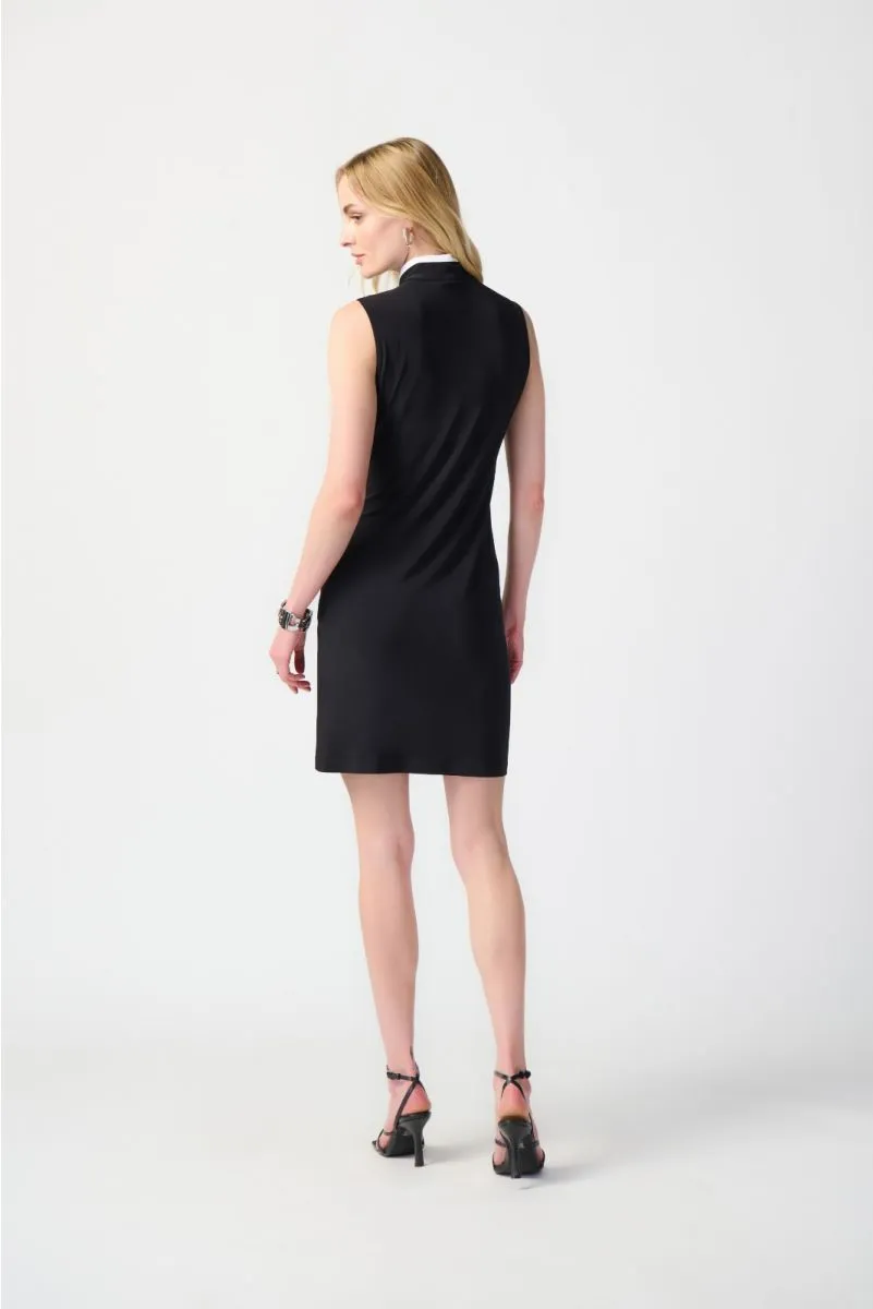 Joseph Ribkoff Striped Zip Front Sleeveless Shift Dress 241208