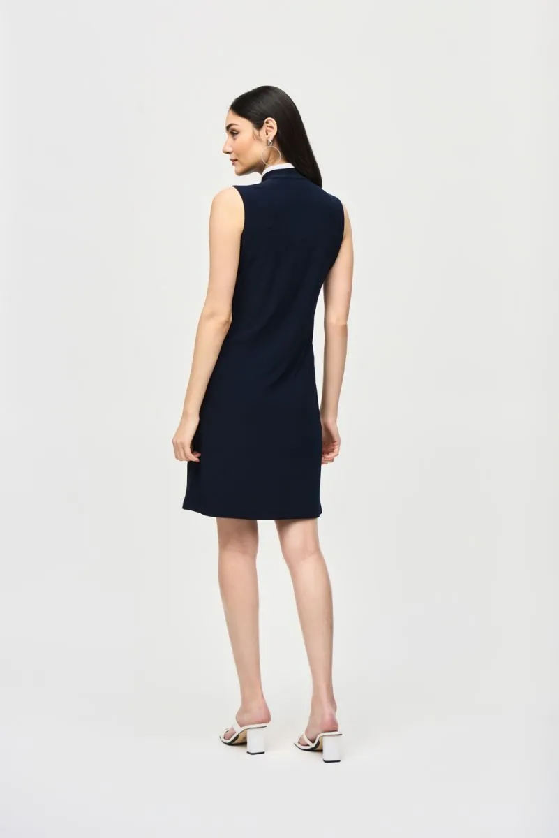 Joseph Ribkoff Striped Zip Front Sleeveless Shift Dress 241208