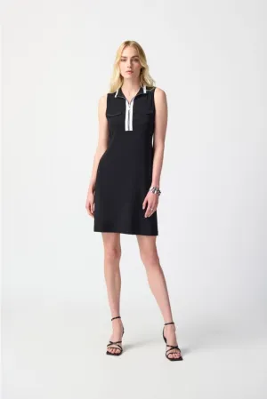 Joseph Ribkoff Striped Zip Front Sleeveless Shift Dress 241208