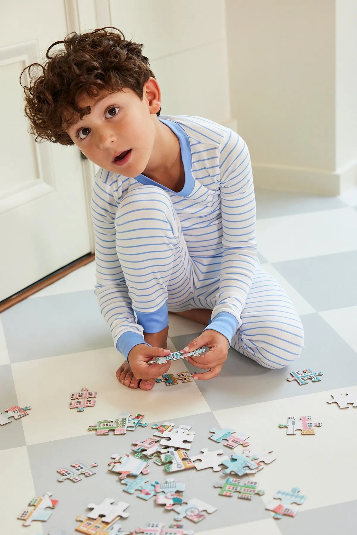 Kids Long-Long Set in Baltic Blue