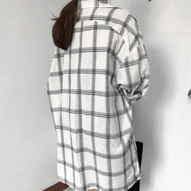 Korean plaid shirt coat KF2240
