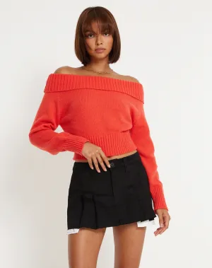 Koriya Bardot Top in Red
