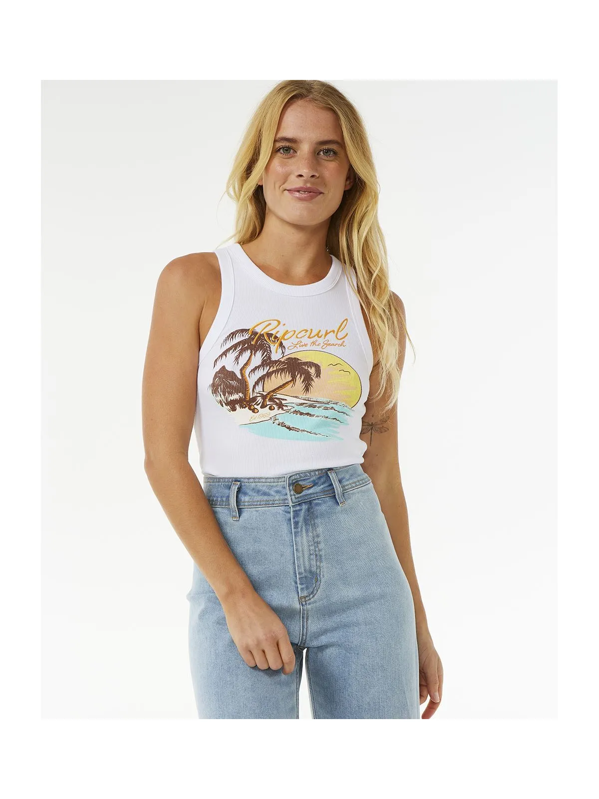 Koszulka RIP CURL Sunset Ribbed Tank czarny