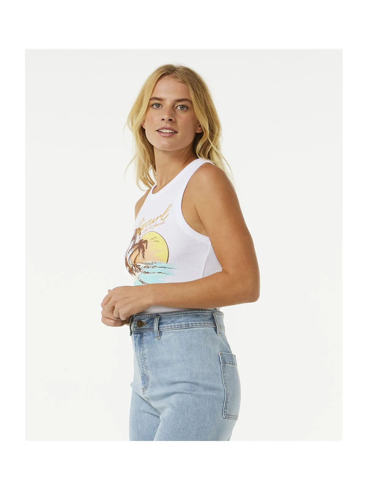 Koszulka RIP CURL Sunset Ribbed Tank czarny