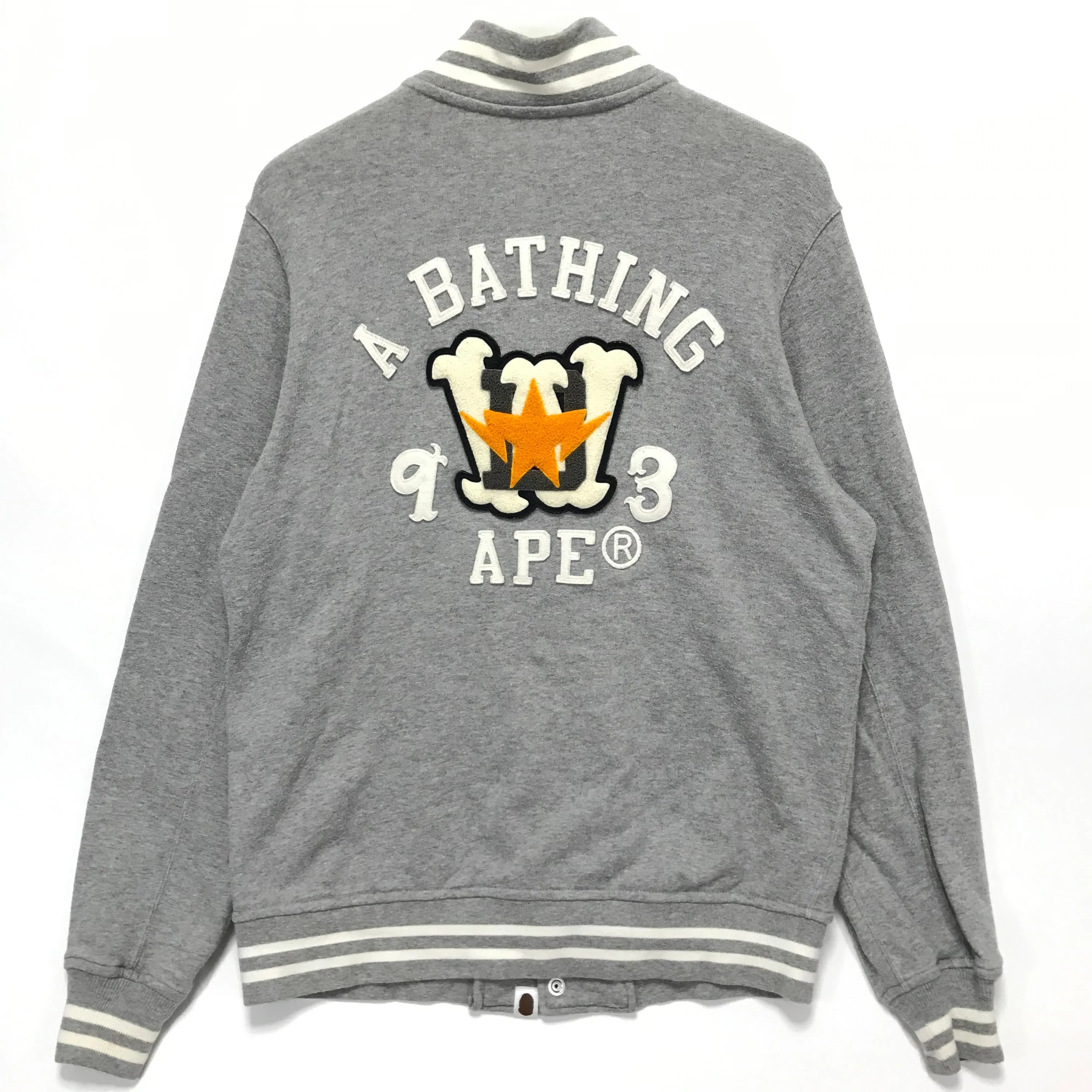 [L] A Bathing Ape Bape '93 Sweat Stadium Jacket Grey