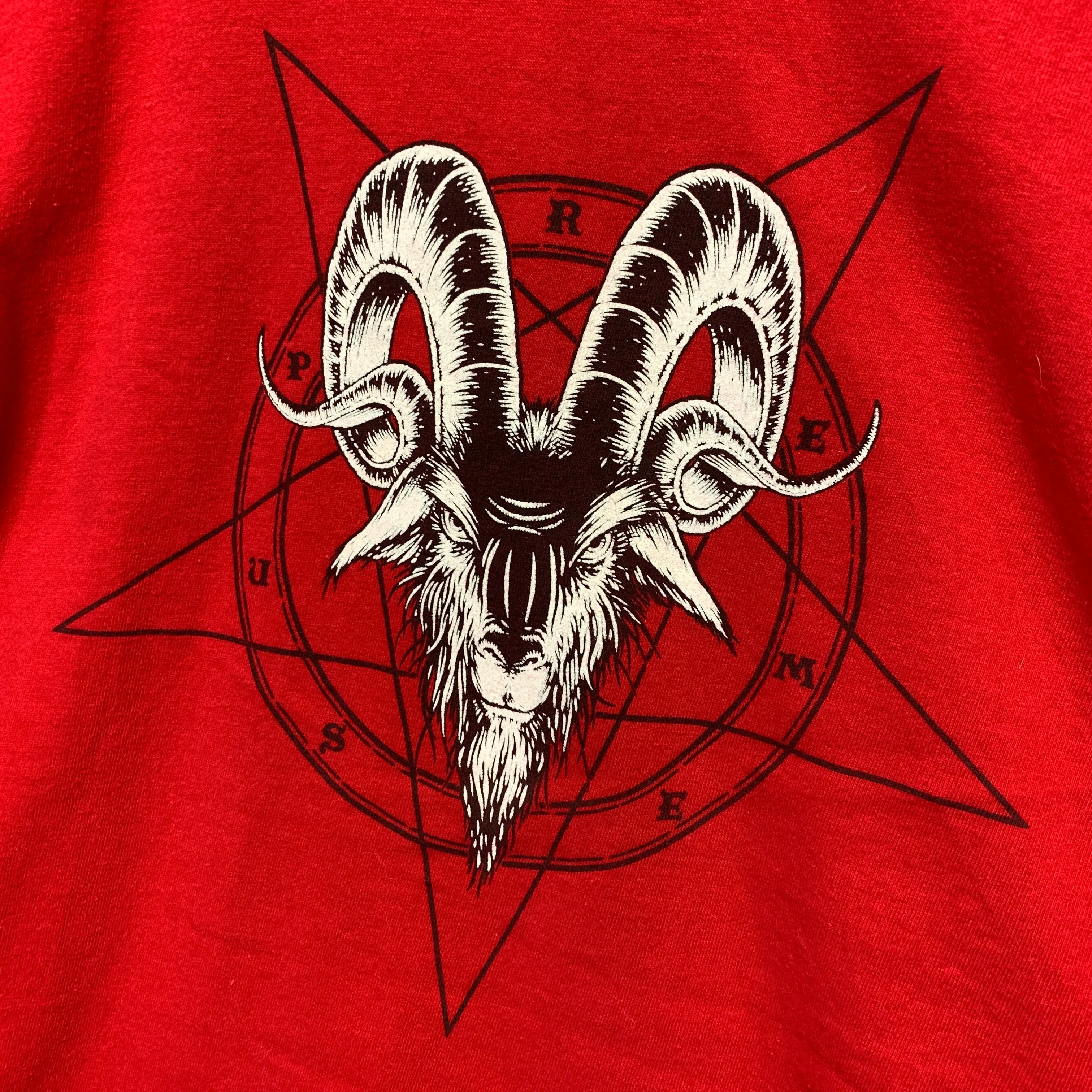 [L] Supreme Baphomet Goat 2007SS L/S Tee T-Shirt Red