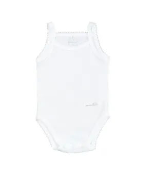 laranjinha Picot Stitch Singlet- White