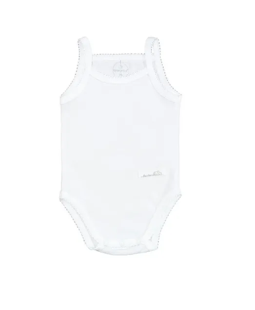 laranjinha Picot Stitch Singlet- White