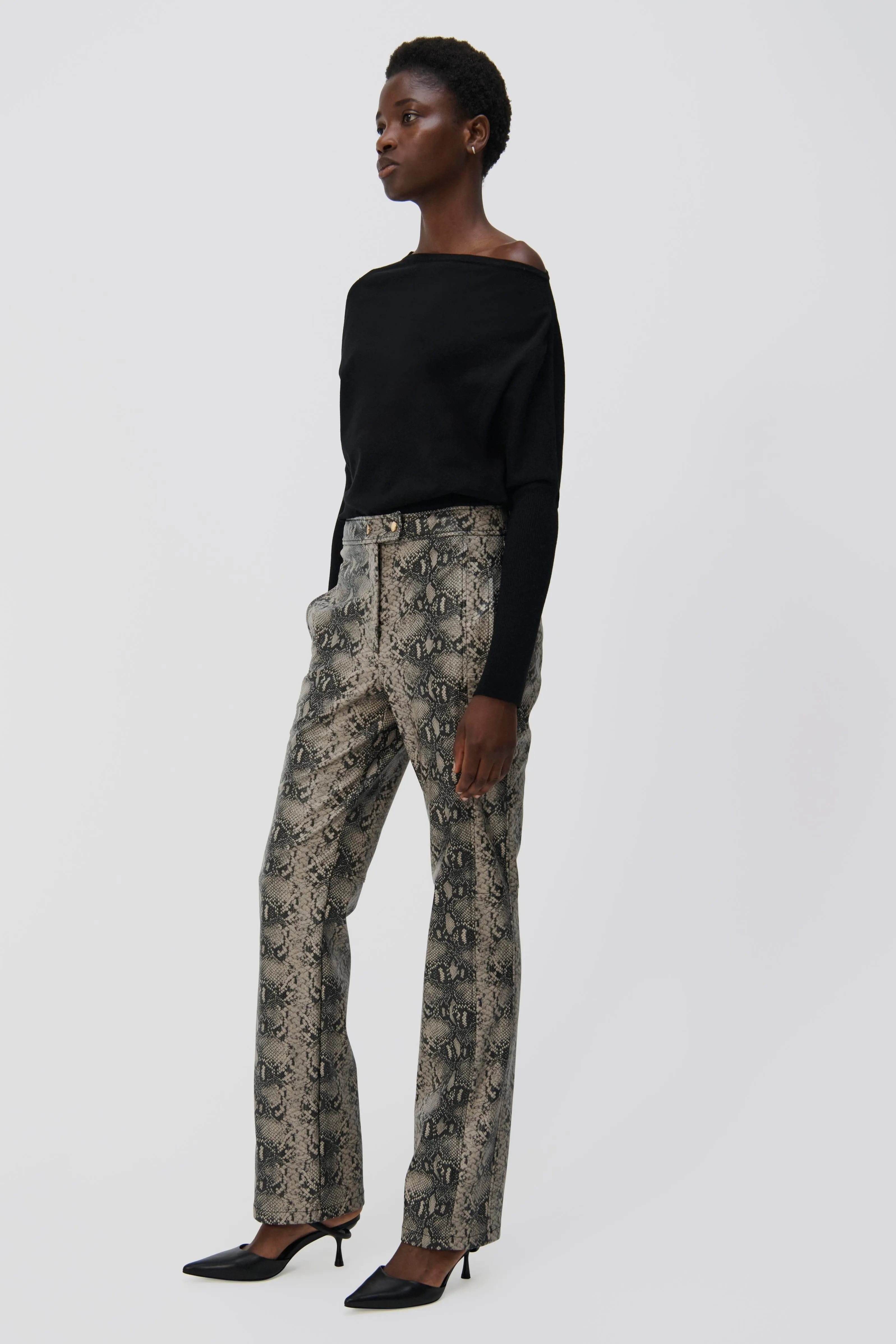 Lavina Draped Off Shoulder Sweater in Black