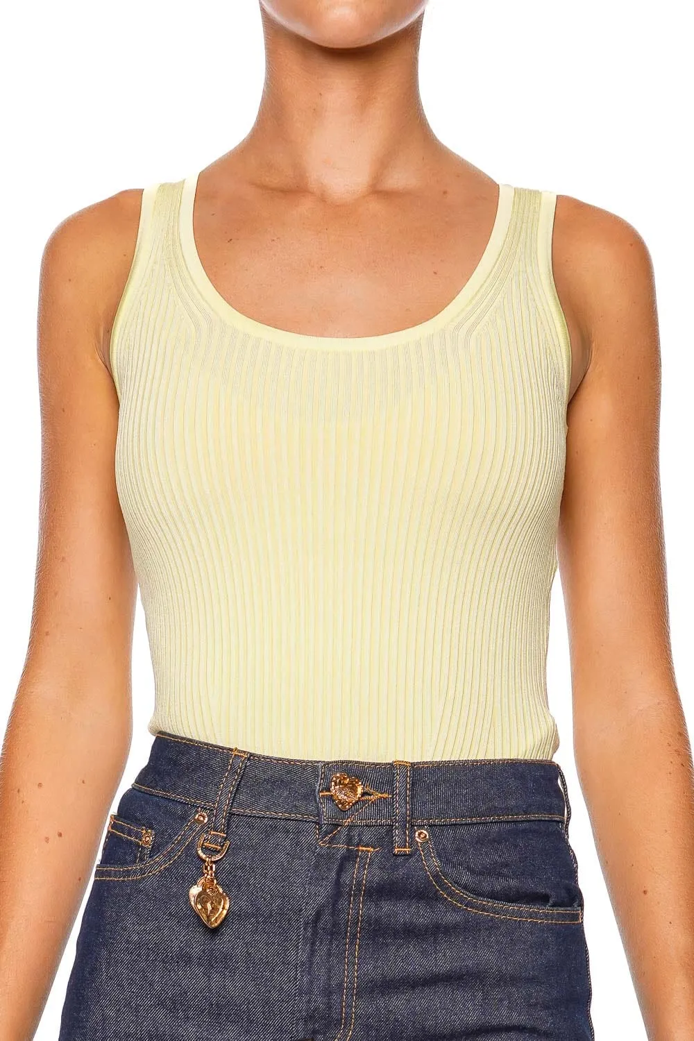 Lemon Scoop Ribbed Knit Tank