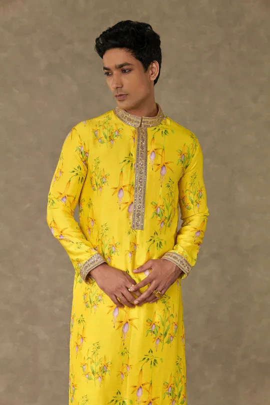 Lemon Yellow Juhi Kurta Set With Pants