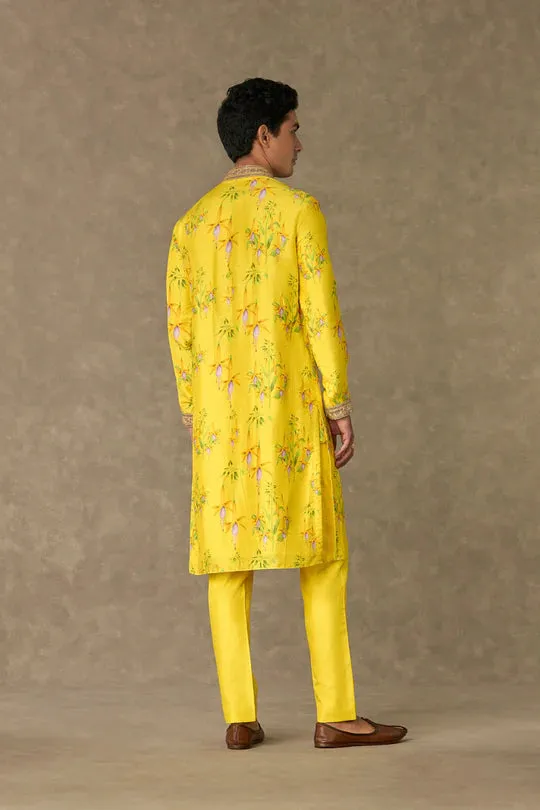 Lemon Yellow Juhi Kurta Set With Pants