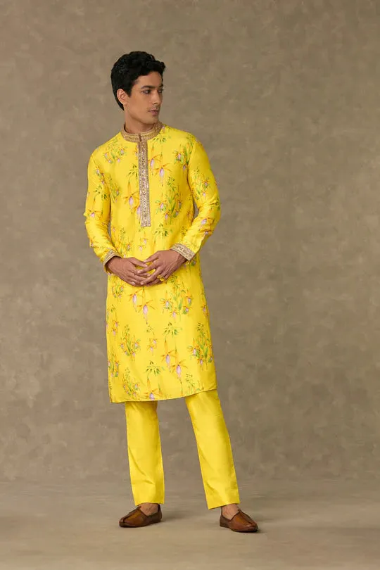Lemon Yellow Juhi Kurta Set With Pants