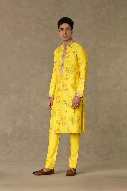 Lemon Yellow Juhi Kurta Set With Pants