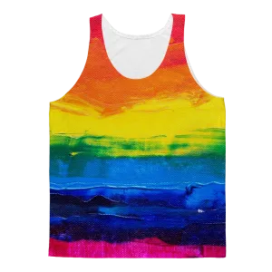 LGBT Pride Rainbow Paint Canvas Adult Tank Top