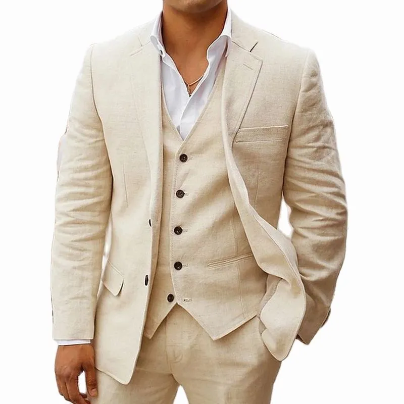Linen Summer Wedding Suit Set