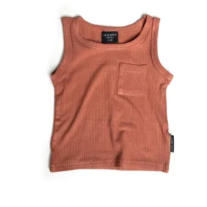 Little Bipsy Ribbed Tank - Burnt Sand