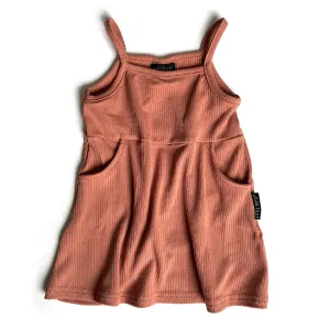 Little Bipsy Ribbed Tank Dress - Burnt Sand