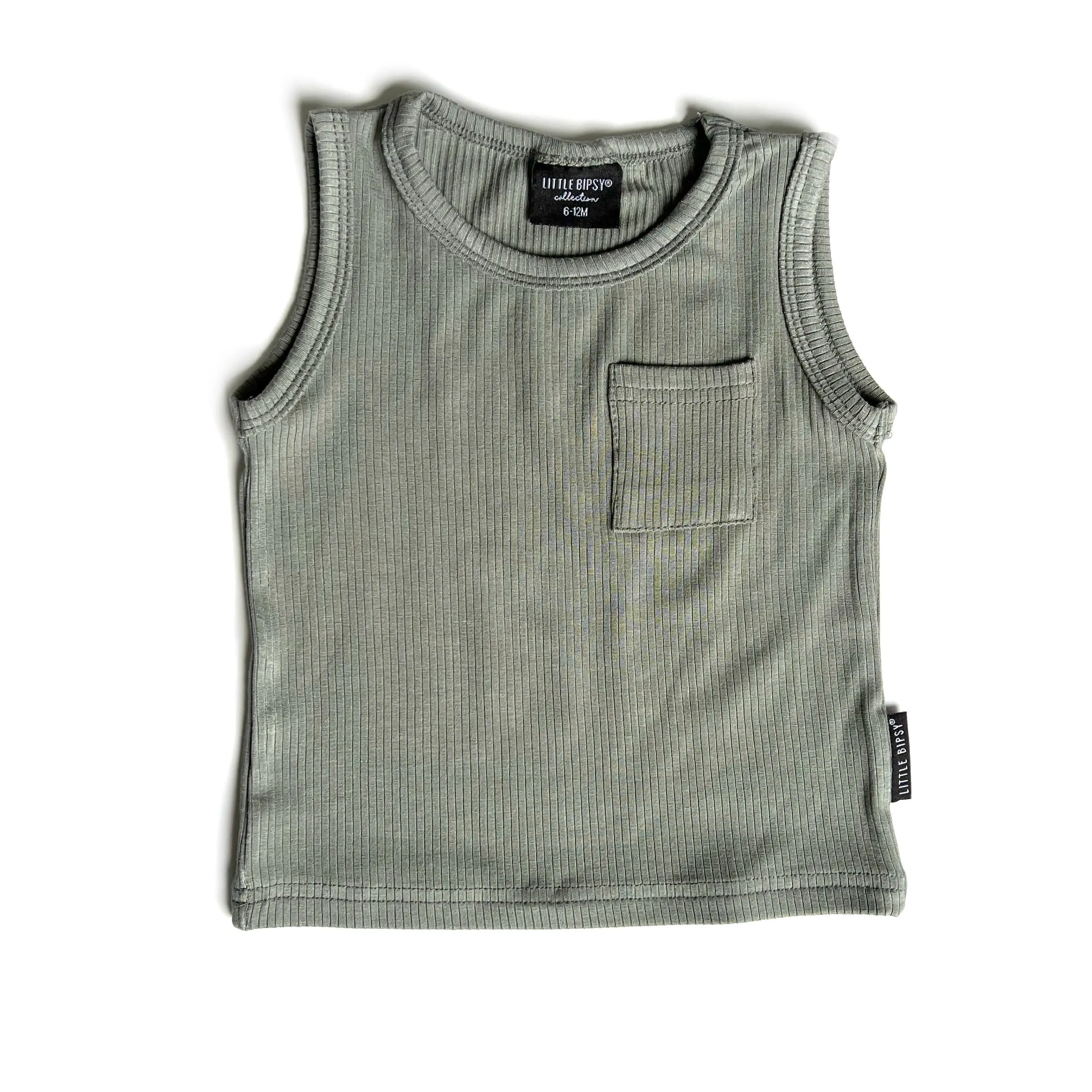 Little Bipsy Ribbed Tank - Fern