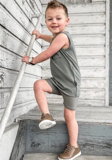 Little Bipsy Ribbed Tank - Fern