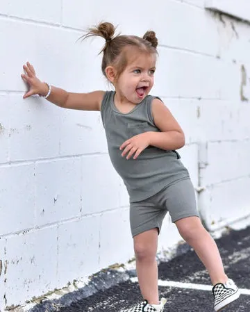 Little Bipsy Ribbed Tank - Fern
