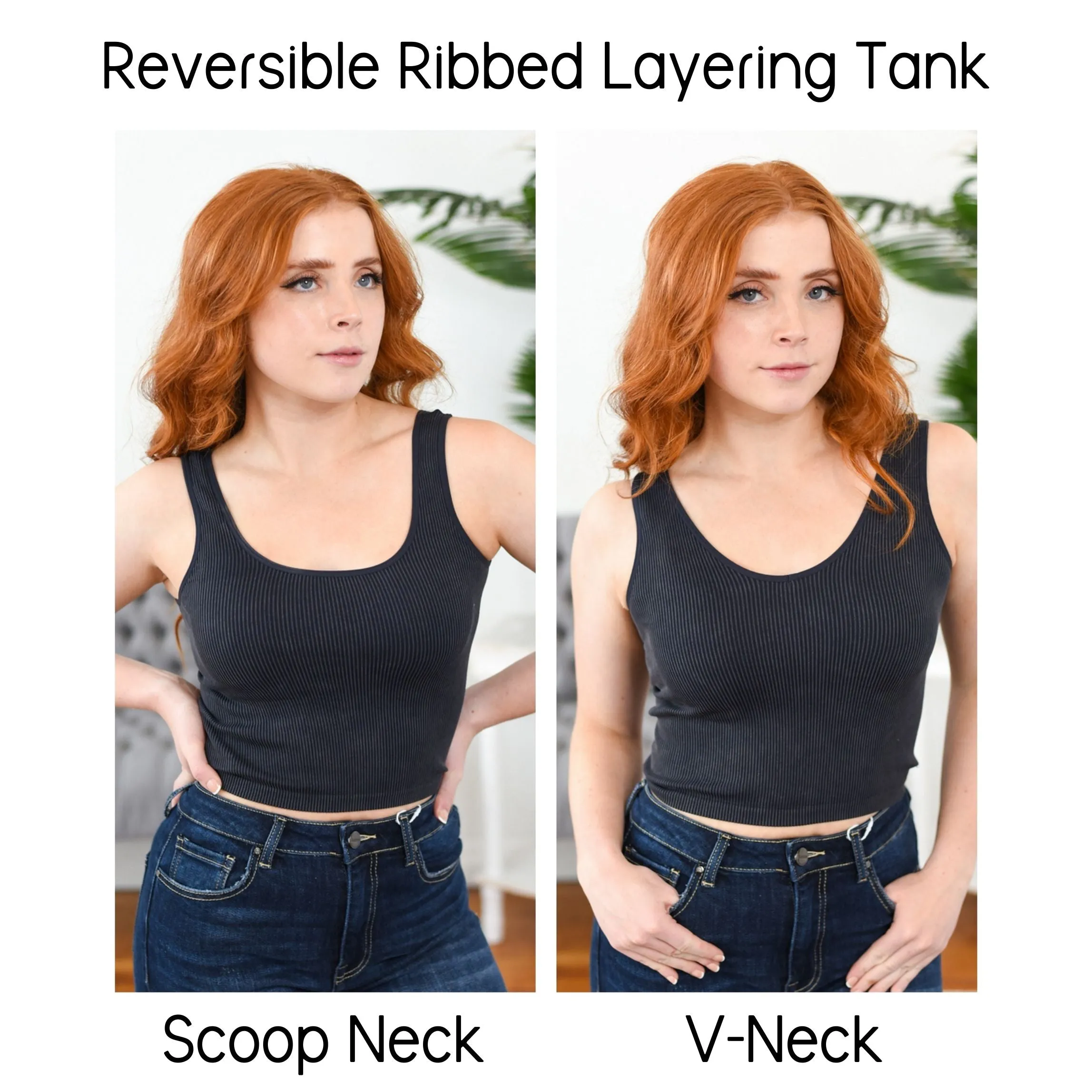 Love Me Reversible Stonewashed Ribbed Tank