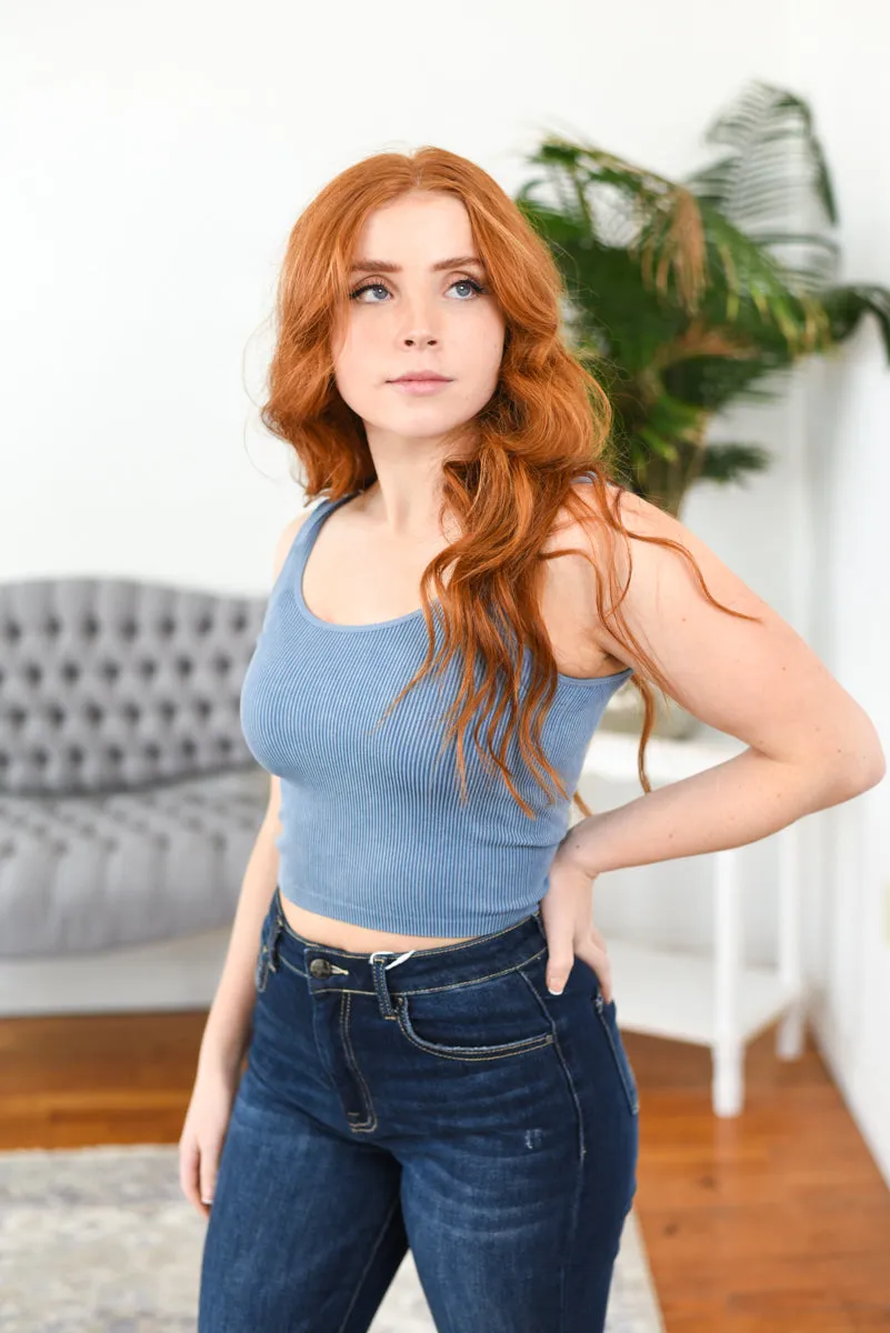 Love Me Reversible Stonewashed Ribbed Tank