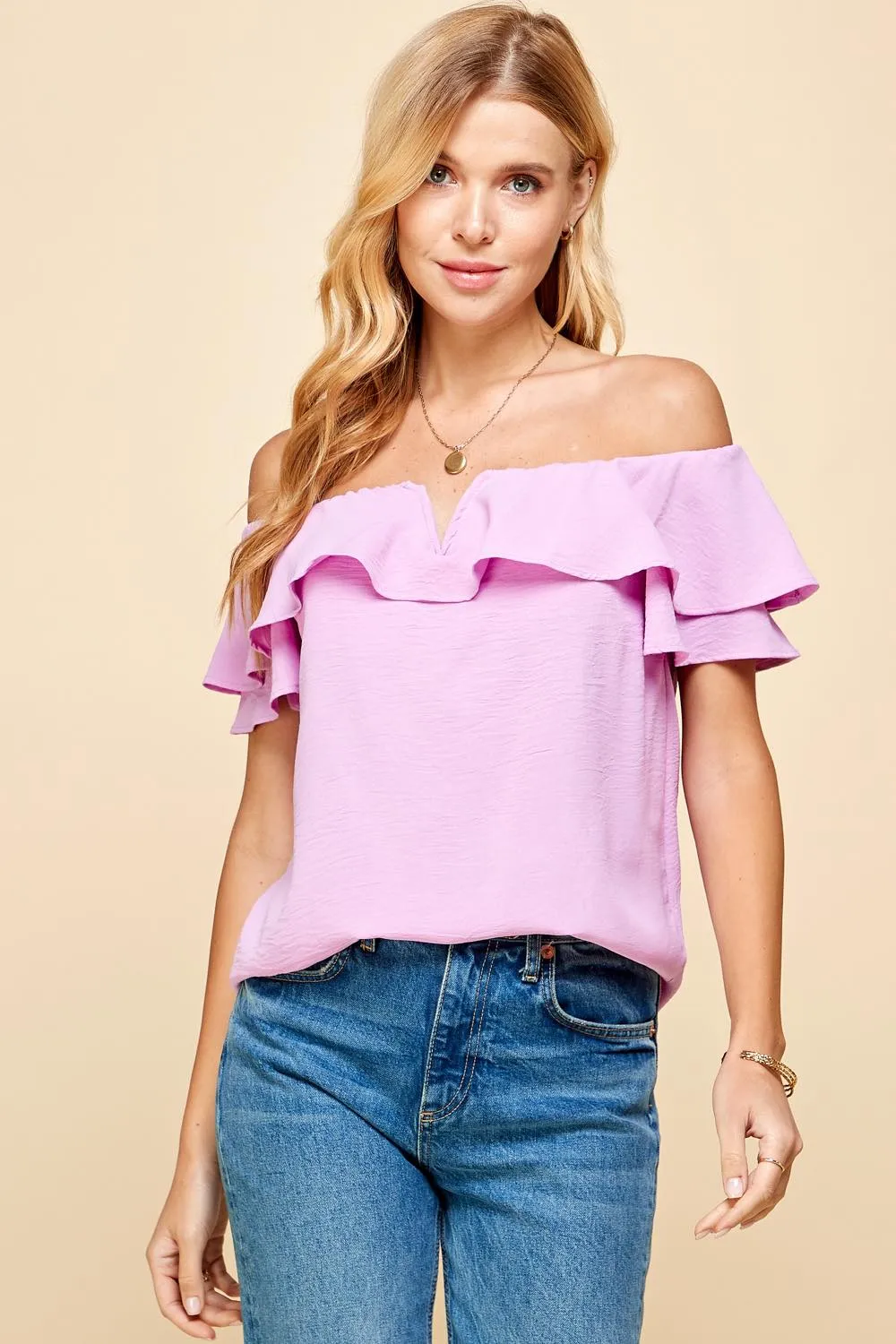 Lovely in Lavender off the Shoulder Top