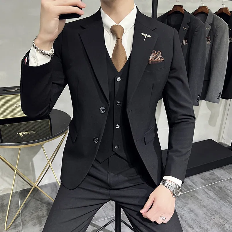 Luxury 3-Piece Men's Suit Set - Wedding & Business