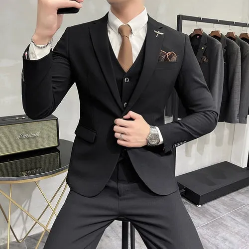 Luxury 3-Piece Men's Suit Set - Wedding & Business