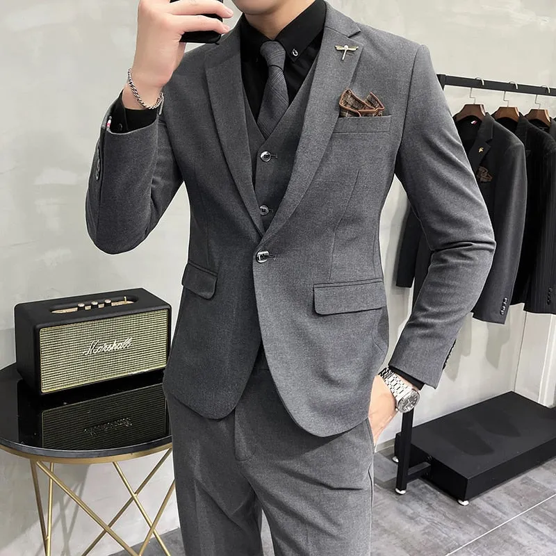 Luxury 3-Piece Men's Suit Set - Wedding & Business