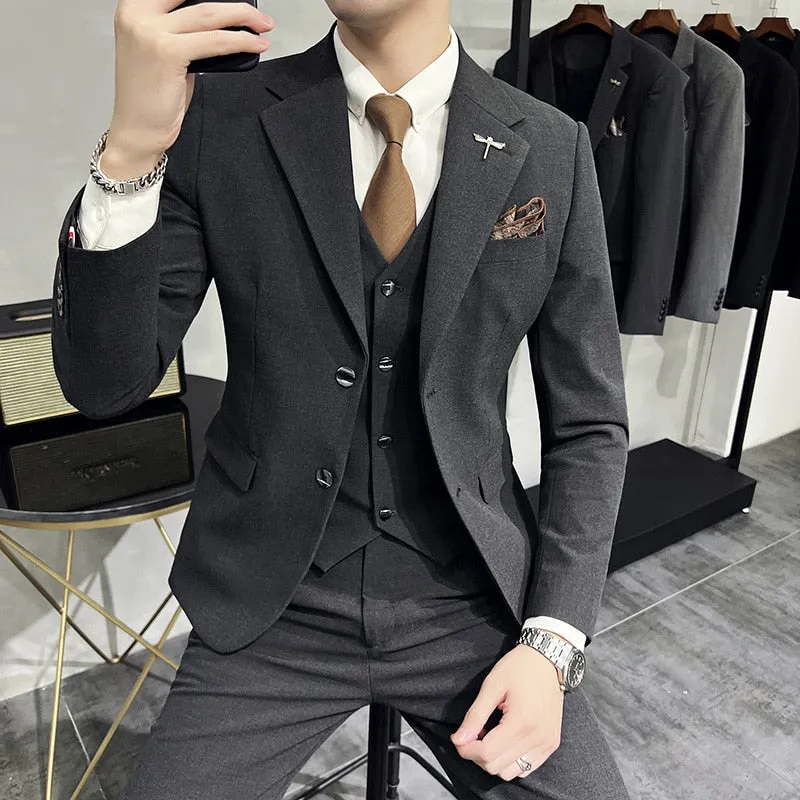 Luxury 3-Piece Men's Suit Set - Wedding & Business