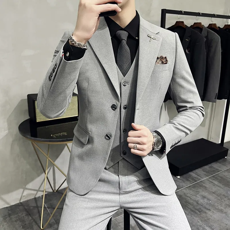 Luxury 3-Piece Men's Suit Set - Wedding & Business