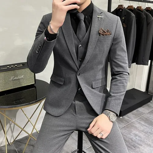 Luxury 3-Piece Men's Suit Set - Wedding & Business