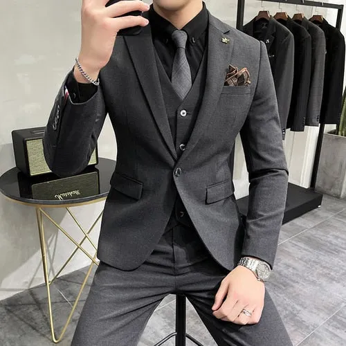 Luxury 3-Piece Men's Suit Set - Wedding & Business